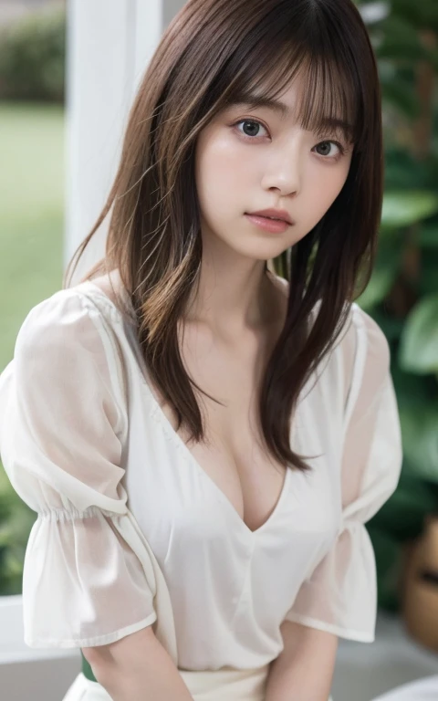 masterpiece, highest quality, 8k,Ultra-high resolution、Head to knee photo、 20th Generation, Large Breasts, cute, alone, sad, cute, Girlish, cute、Delicate girl, Pure beauty,  RAW Photos, Professional photography, Soft Light, Professional Lighting, Backlight...