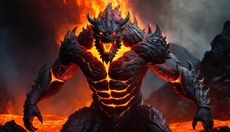 "Inferno's Guardian: A Mythical Creature of Fire and Fury"