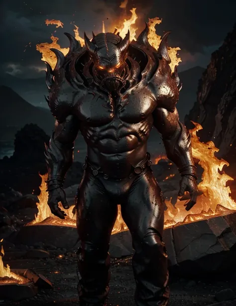 "Inferno's Guardian: A Mythical Creature of Fire and Might"