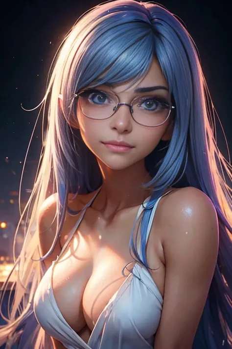 Portrait of {Mia Khalifa}, Action {Cute photoshoot (3) (cute photoshoot (3))},naked smooth and soft skin, big dreamy eyes, beautiful intricate, symmetrical colored hair, wide anime eyes, soft lighting, detailed face, by makoto shinkai, stanley artgerm lau,...