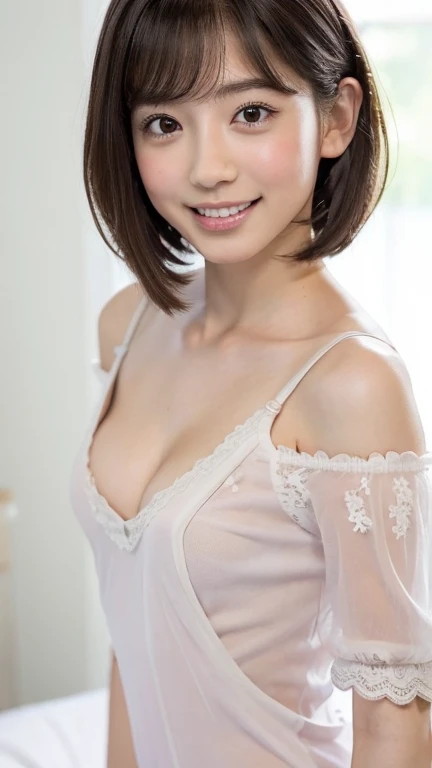 highest quality, Realistic, 8k, High resolution,  Realistic, detailed, Skin Texture, 超detailed, Delicate and sexy collarbone, ((楽しそうなsmile)), 非常にdetailedな顔, detailedなlips, Fine grain, 20歳のwoman、Delicate eyebrows、ボールのBokeh背景、colorful、Standing full body phot...