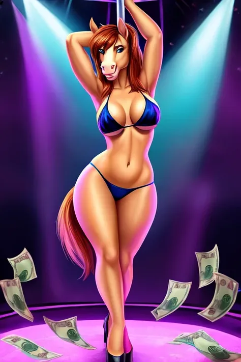 
stripper horse dancing money bikini sexy