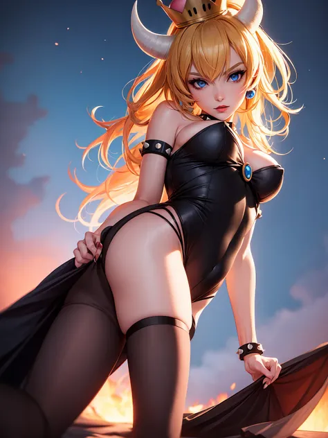 ((high detailed, best quality, 4k, masterpiece, hd:1.3)), ((best quality)), (((HD))), (((8k))), (ultraDH), (ultra HD), Princess Daisy, blue eyes, BREAK blue eyes, seductive, attractive, smooth anime cg art, 36C breasts, long legs, vivid colors, detailed di...