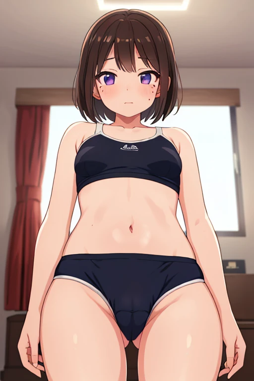 (((ultra detailed, The best quality, 8k, HDR))), ((woman, tight underwear, white, perfect body, crotch gap)), (small, cameltoe ((mark))), room