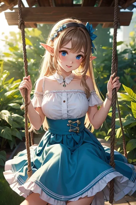 (masterpiece), best quality, elf ears, large swing skirt