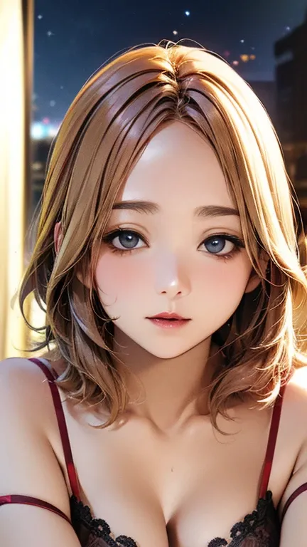 (Top quality masterpiece:1.2) Delicate illustrations, Very detailed, /Beautiful Japanese Woman、1 person,Very cute and slim、Excellent style 、((8K images、super high quality))、Very delicate face, Beautiful forehead、Beautiful thighs、Bright red lipstick,(((((Mi...