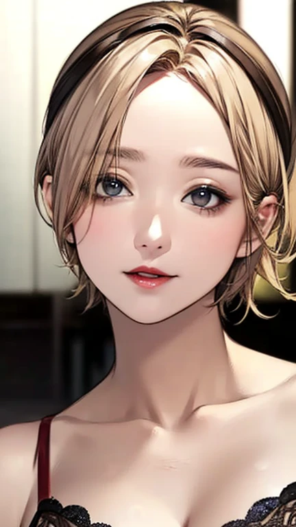 (Top quality masterpiece:1.2) Delicate illustrations, Very detailed, /Beautiful Japanese Woman、1 person,Very cute and slim、Excellent style 、((8K images、super high quality))、Very delicate face, Beautiful forehead、Beautiful thighs、Bright red lipstick,(((((sh...