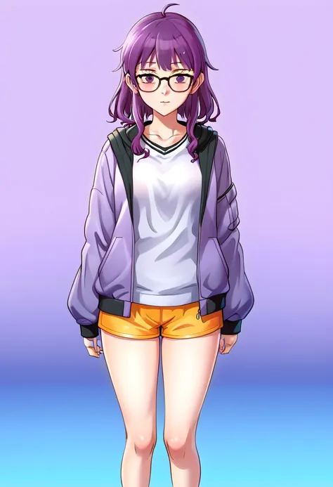 purple hair and glasses、anime characters, marin kitagawa fanart, anime moe art style, cute girl anime visuals, female protagonis...