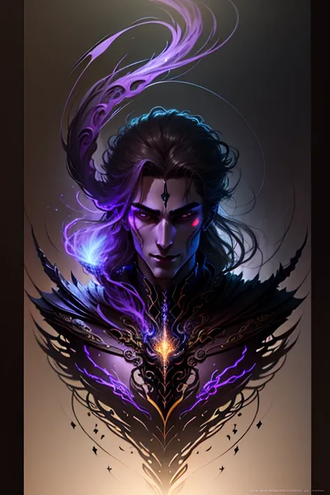 portrait of elegant dark deity ,godlike face detailed beautiful face, beauty face, darkness ,full body  ,handsome , beauty and t...