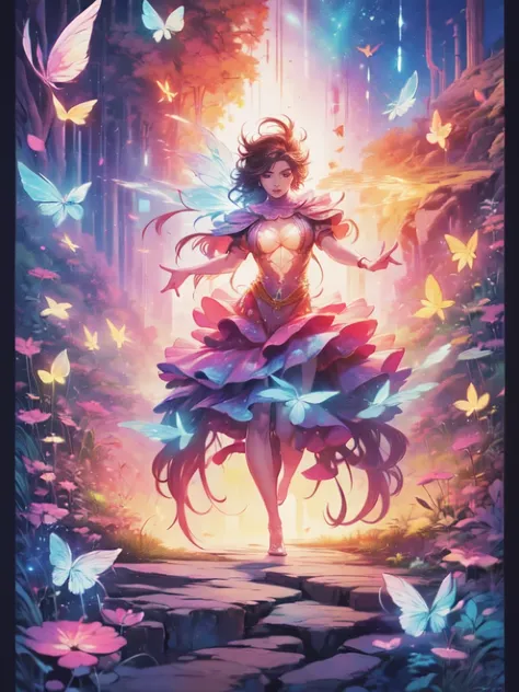 (((masterpiece))), (((best quality))), ((ultra-detailed)),(highly detailed CG illustration), ((an extremely delicate and beautiful)),cinematic light, Create a stunning fantasy artwork that mimics the style of currently trending masters of the genre. The ar...