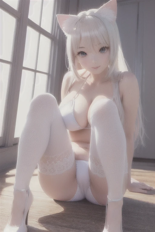 Images of women in their fifties wearing bikinis and cat ears, Enchanting anime girl, , 3d anime girl, Anime Barbie in White Stockings, Perfect white hair girl, render of a cute 3d anime girl, Photorealistic anime girl rendering, Smooth anime CG art, Beaut...