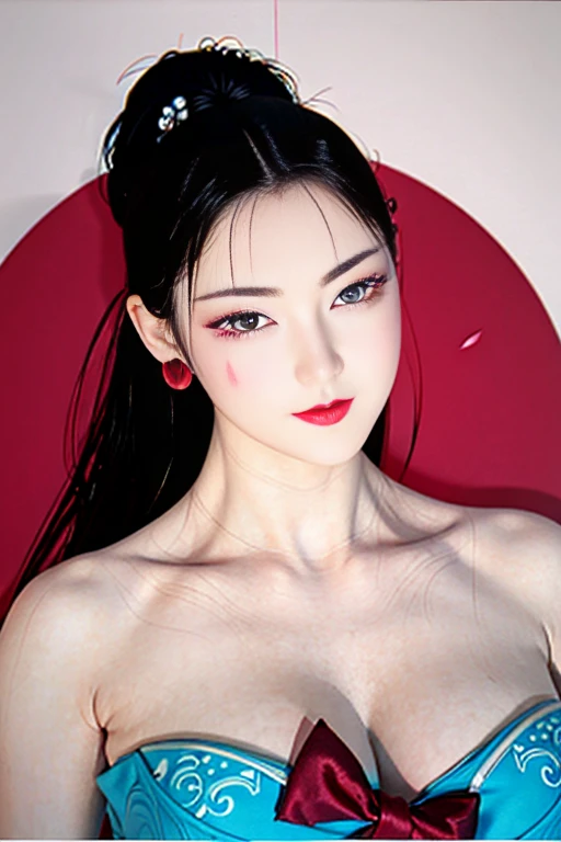 Narrow eyes, 1 girl, all white, expressionless, bob, bob, forehead, relief, black hair, bob, solo, cowgirl, transparent one-piece, ((extremely voluptuous breasts)), narrow slit eyes, black eyes, sparkling light eyes , black hair, gloves, dress, luxurious j...