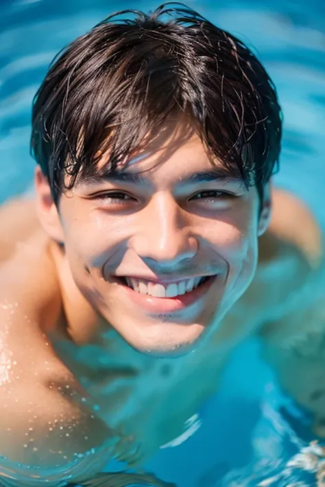 male　Age 20　Swimming smile