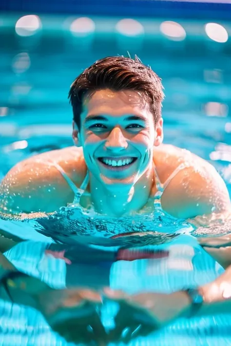 male　Age 20　Swimming smile