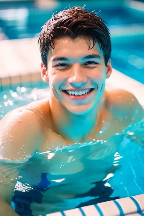 male　Age 20　Swimming smile