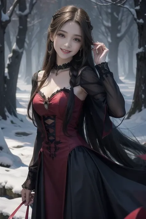 very pretty vampire girl, smiling