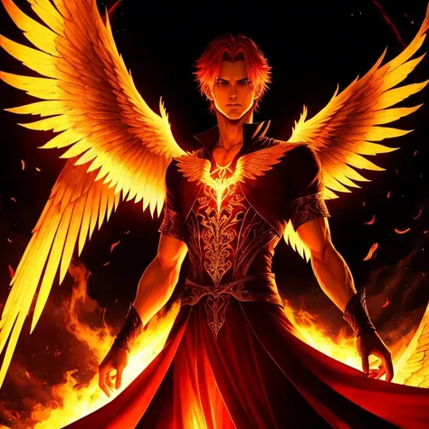 In the heart of a fiery climate, Samael the Fallen Angel, with his brilliant luminescent wings, stands solemnly in a darkened chamber. The atmosphere is heavy with prayers and supplications as the end of times is announced. The angels piercing gaze is inte...