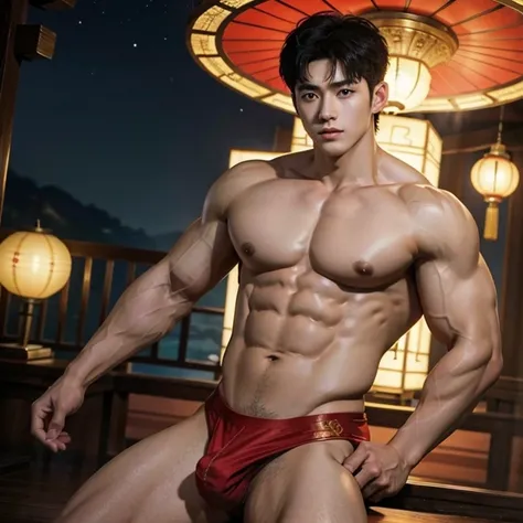 Chinese Men God, Mythology, Chinese odyssy, Handsome,, Topless, strong  Muscles Athlete body, top up Frame, Sexy, Professional Lighting, , Chinese Heaven Background, Bulge Underneathe Underwear, naked Warrior , God of handsome, naked  Male, , Seduce, Sex A...