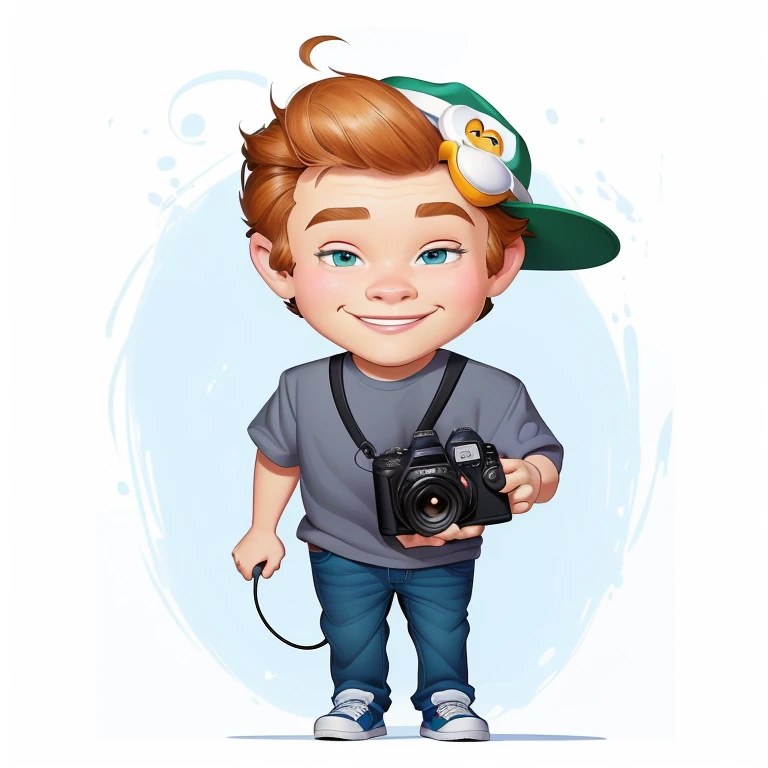 Disney Pixar, 4k, a cartoon boy with a camera and a hat, cartoon portrait, cartoon digital art, in cartoon style, caricature style, caricature illustration, caricature, CARTOON ARTstyle, cartoon art digital, professional illustration, CARTOON ART, cartoon ...