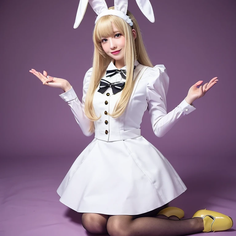 rabbit, Blonde, Hollow maid outfit, Medium Length Hair, Otokonoko, Four legs, rabbit,