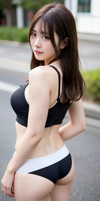 Aoyama Street Walk,A girl wearing a black bra top and white shorts, Japanese Girls, gorgeous young japanese women, Back pose, Shorts, Cottagecore!! Fitness Body, Tight ass, Side pose, Beautiful South Japanese Women, Booty Shorts, 20 year old female model, ...