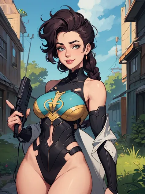 CharacterCartoon style digital illustration female GTA style in Cartoon style digital illustration artgerm style cartoon image of a woman .Ilustra??o estilo desenho animado, estilo de arte dos desenhos animados, Ella Purnel lestilo Cartoon style digital il...