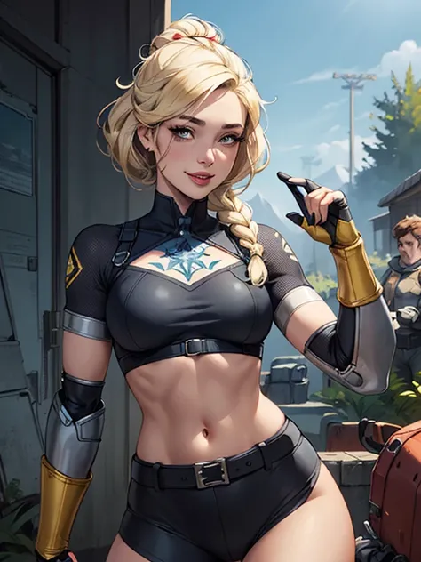 Personagem mulher estilo atompunk Fallout 4 Rainha Anna de Arendelle com marcas de guerras Imagem de desenho animado de uma mulher .Ilustra??o estilo desenho animado, estilo de arte dos desenhos animados, estilo de arte dos desenhos animados, digital illus...