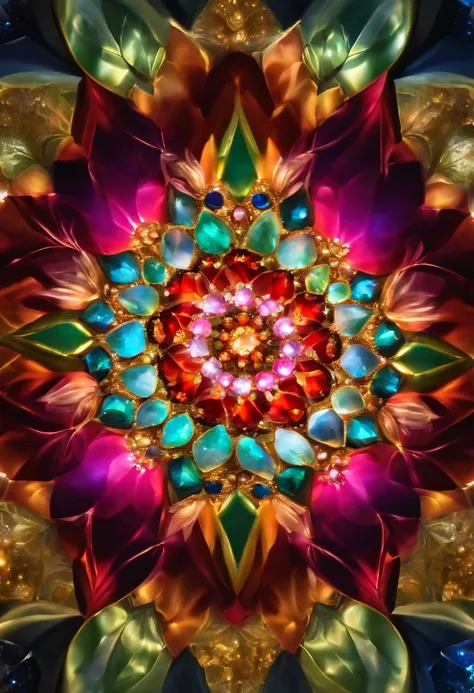 kaleidoscope，Multicolored gemstones，colorful，An atmosphere full of dreams and hope，Bright light，A masterpiece．