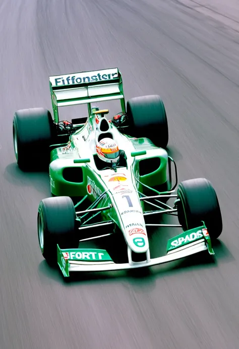 Formula 1, Escuderia Forti F1, 1996, imagen de lado, angulo del coche 25 grados