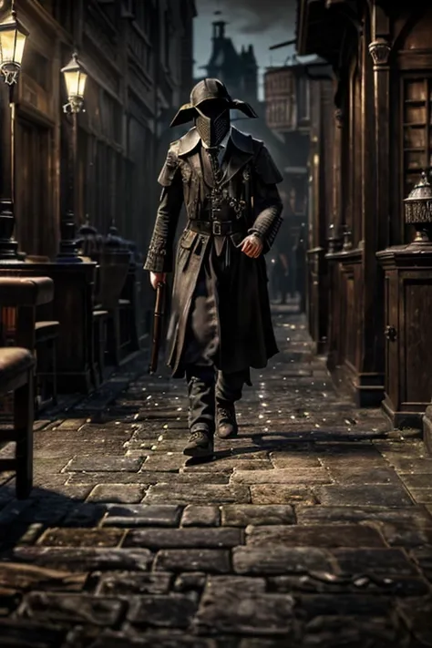 "(best quality,4k,highres,masterpiece:1.2),ultra-detailed,(realistic,photorealistic,photo-realistic:1.37),intricate,victorian style,dark ambiance,HDR,plague doctor,old street of London,hyper detailed"