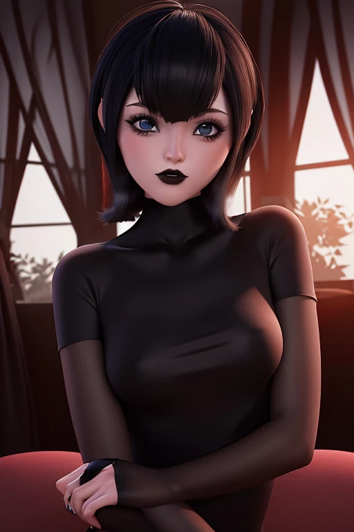 20 year old woman , lenceria, perfect asymmetrical face and detailed eyes 3D slender figure big oppais long hair, pose sexy , y mirando al espectador, imagen perfecta para wallpaper fanart, gothic makeup voluminous and red lips 