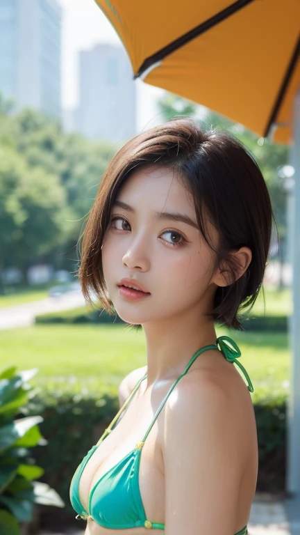 (highest quality, 8k, 32k, masterpiece, Ultra-high resolution: 1.2), Cute beautiful girl photo, princess pictures、A boyish and healthy beautiful girl、Obedient girl、Very short hair, Upper Body, Focus on the eyes,(Highly detailed skin texture、Beautiful Eyes、...