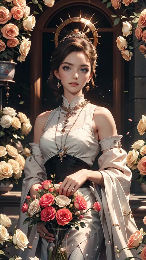 Close-up of a woman arranging flowers in a vase, With flowers, Magazine Photos, by Ayami Kojima, Official artwork, Shin Jinyoung, Surrounded by frozen flowers, Ni Tian, Dilraba Dilmurat, Jaeyoung Nam, First Wave, Fan Se-, mackenzie foy, by Zhang Han, Park ...