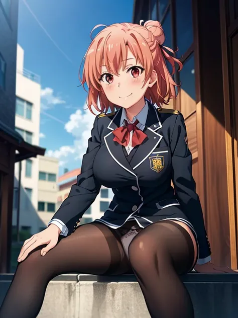 ((masutepiece, Best Quality, hight resolution, nffsw, Perfect Pixel, depth of fields, 4K, )), 1girl in, Solo, , Beautiful anime girl, Beautiful Art Style, 
very low view angle:1.3, view from below:1.5, sky from below:1.5, hotel room background, sitting on ...