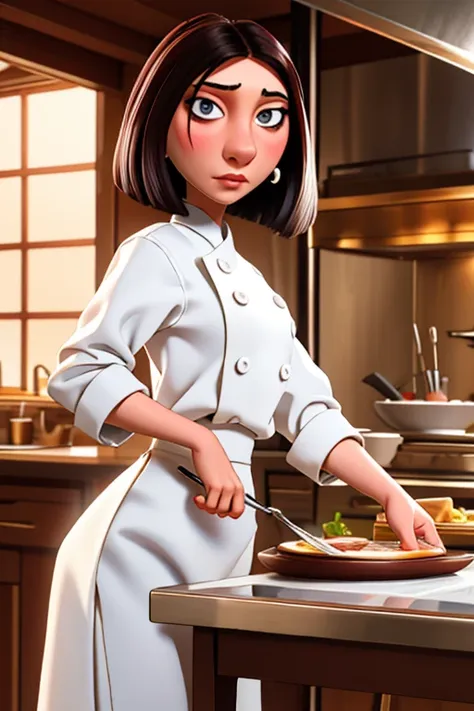 colettetatou , femme ,  uniforme de chef,