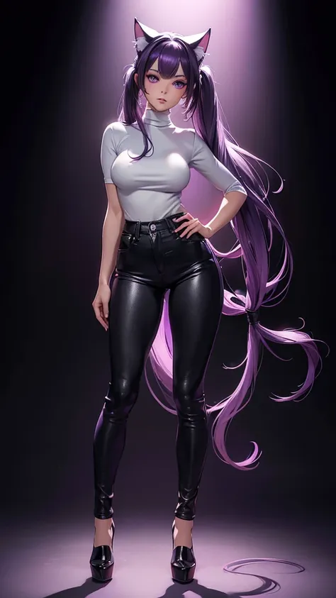 (high resolution, full body, soft skin:1.2),(best illustration,masterpiece:1.2),ultra-detailed,[(purple eyes, purple makeup cat ...