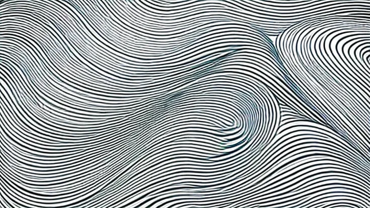 Kanze Water Pattern、abstract drawing、Image of a wave、(((7 horizontal lines、Random Curves)))