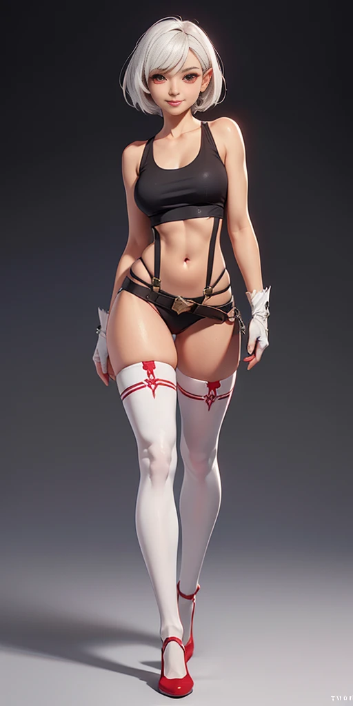 (Masterpiece, plain background:1.2) Blackest blacked dark skin elf 1sologirl (8k, best quality, masterpiece:1.2) (realistic, photo-realistic:1.37) (full body) 1female solo girl, standing straight  symmetrical contrapposto 2legs apart (wide stance) ultra de...