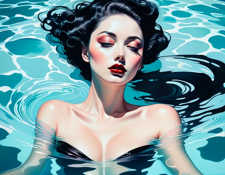 chiaroscuro technique on sensual illustration of an elegant woman, vintage ,silky eerie, matte painting, by Hannah Dale, by Harumi Hironaka, extremely soft colors, vibrant, pastel, highly detailed, digital artwork, high contrast, dramatic, refined, tonal, ...