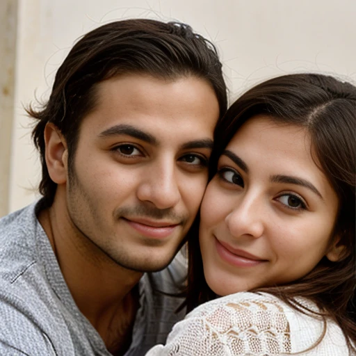 cute Lebanese couple, focus on face