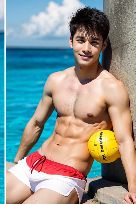 male　cute　Age 25 Lifesaver swimwear