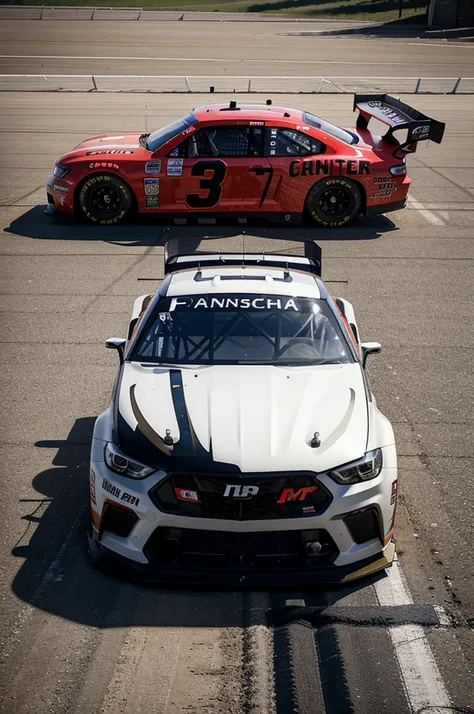 NASCAR car with monster decals
