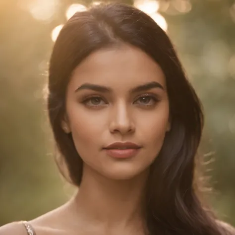 Uma mulher brasileira 18 anos , atraente , with features of an Indian woman, mexicana, corpo de modelo , olhos castanhos, cabelo castanho escuro , lip fillers, upper lips, ultra realismo, corpo sensual, 