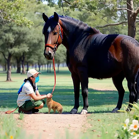 show humans caring for animals