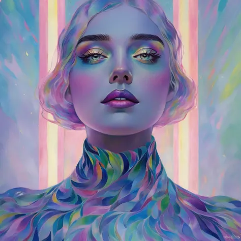 ransport viewers into a realm of awe-inspiring beauty and boundless imagination with an electrifying painting that marries the ethereal allure of a Rainbow Rose with the avant-garde glamour of high fashion.

Envision a transcendent fashion spectacle unfold...