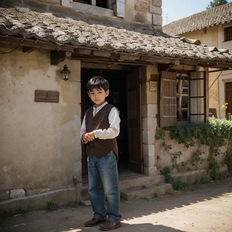 In old time Beautiful village one young boy