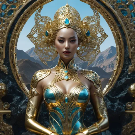 



Photo, 8k ((surrealist)) statue de sculpture en marbre extraterrestre, complexe, elegant, Very detailed, majestueux, digital Photography, art by artgerm and ruan jia and greg rutkowski surrealist painting gold and siver  filigree, Broken glass, (chef-d...