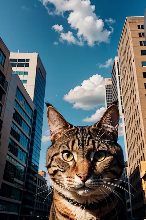 Giant cats eyes appear on the skies and theyre visible in the city.