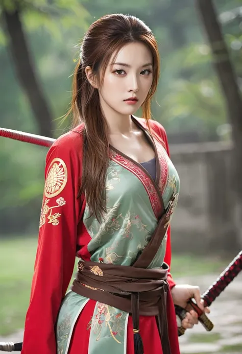 female sha wujing，sana，chestnut-haired female warrior