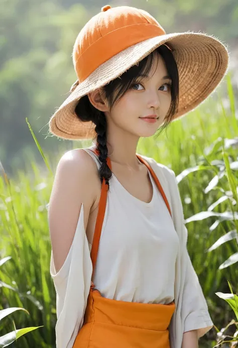 Female Pigsy，journey to the west，low length，Female monk，Orange Newsboy Cap